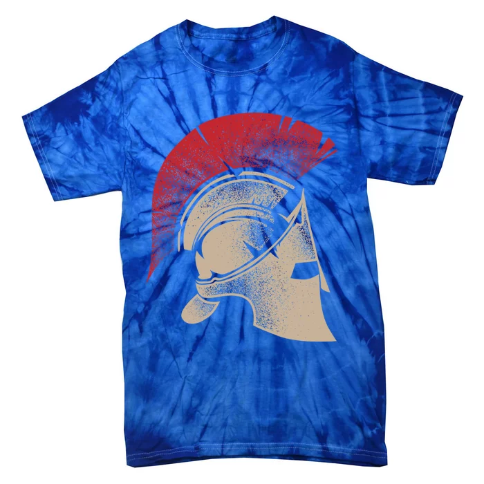 Funny Spartan Greek Helmet Gift Cute Gladiator Gift Tie-Dye T-Shirt