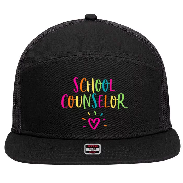 Funny School Guidance Counselor Appreciation 7 Panel Mesh Trucker Snapback Hat