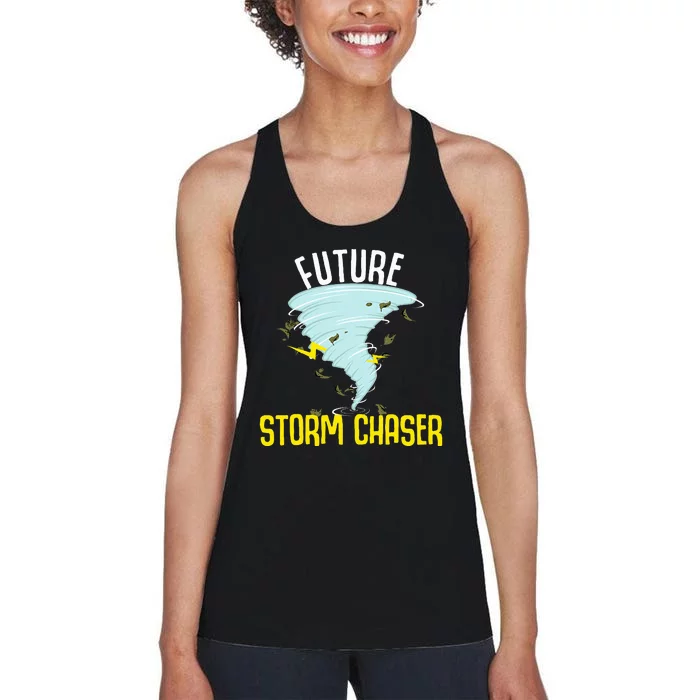 Future Storm Gift For Chaser Meteorologist Women's Racerback Tank