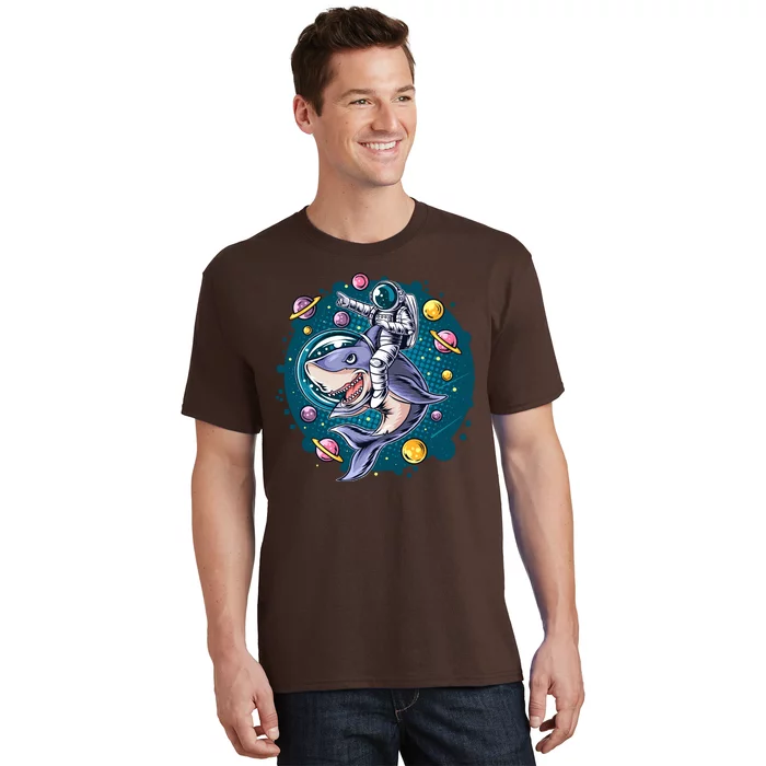 Funny Space Galaxy Astronaut Shark T-Shirt