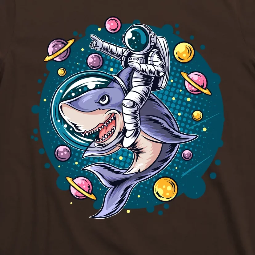 Funny Space Galaxy Astronaut Shark T-Shirt