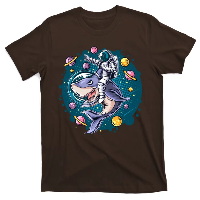 Funny Space Galaxy Astronaut Shark T-Shirt