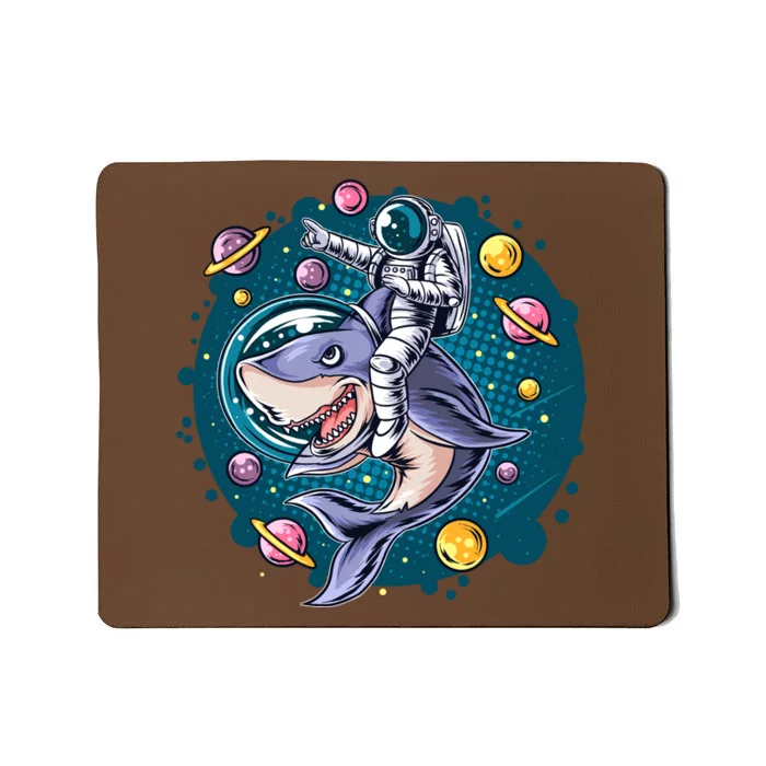 Funny Space Galaxy Astronaut Shark Mousepad