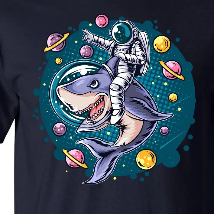 Funny Space Galaxy Astronaut Shark Tall T-Shirt