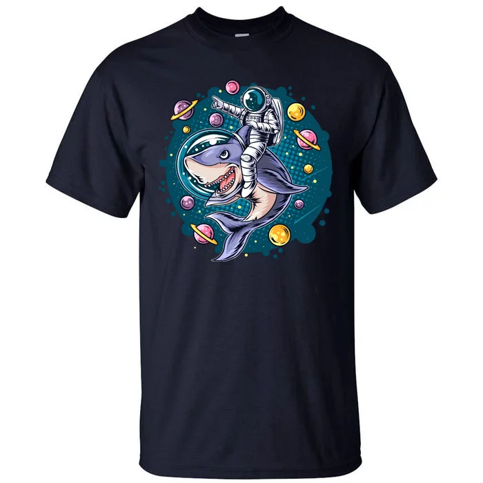 Funny Space Galaxy Astronaut Shark Tall T-Shirt