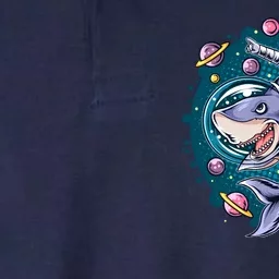 Funny Space Galaxy Astronaut Shark Softstyle Adult Sport Polo