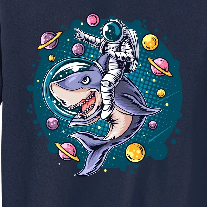 Funny Space Galaxy Astronaut Shark Tall Sweatshirt