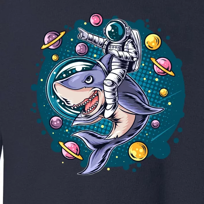 Funny Space Galaxy Astronaut Shark Toddler Sweatshirt