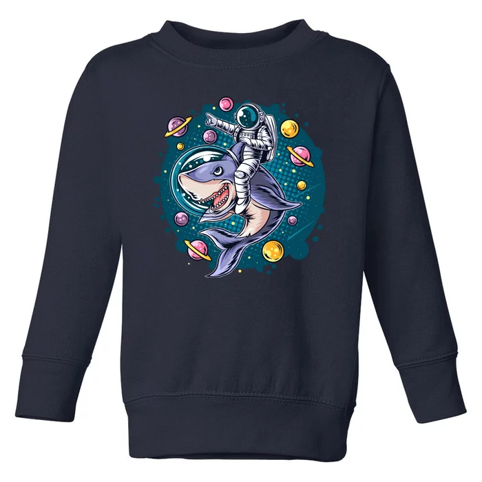 Funny Space Galaxy Astronaut Shark Toddler Sweatshirt