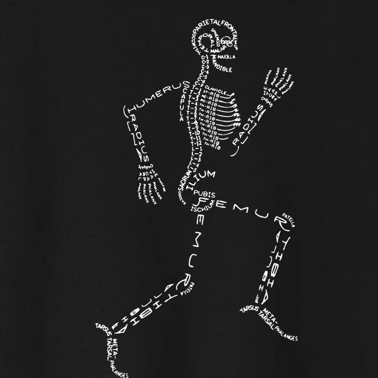 Funny Skeleton Graphic For Physical Therapy Orthopedic Women's Crop Top Tee