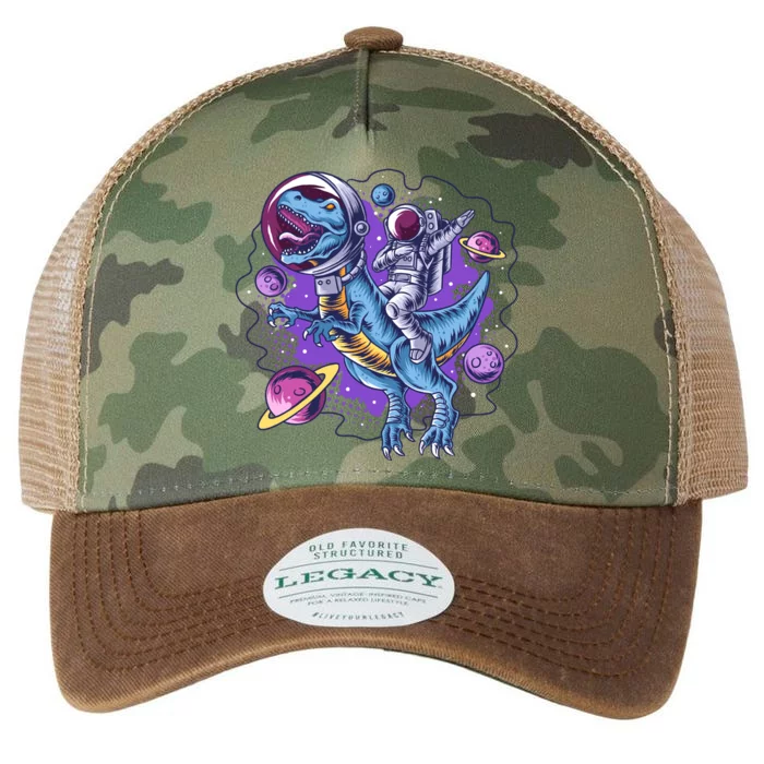 Funny Space Galaxy Astronaut Trex Dinosuar Legacy Tie Dye Trucker Hat