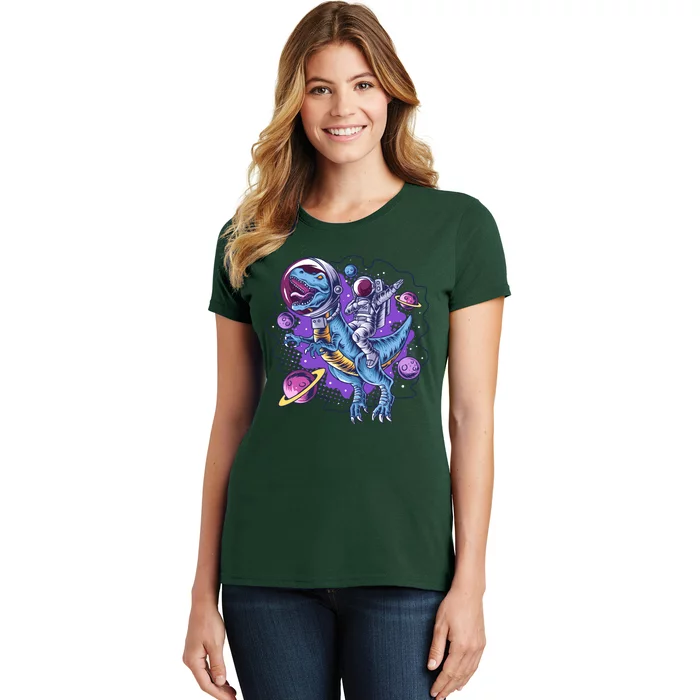 Funny Space Galaxy Astronaut Trex Dinosuar Women's T-Shirt