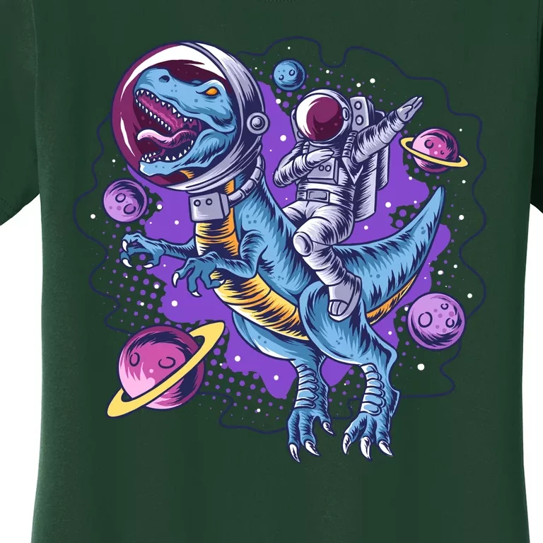 Funny Space Galaxy Astronaut Trex Dinosuar Women's T-Shirt