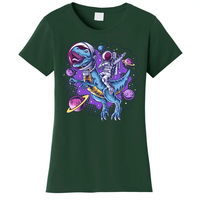 Funny Space Galaxy Astronaut Trex Dinosuar Women's T-Shirt