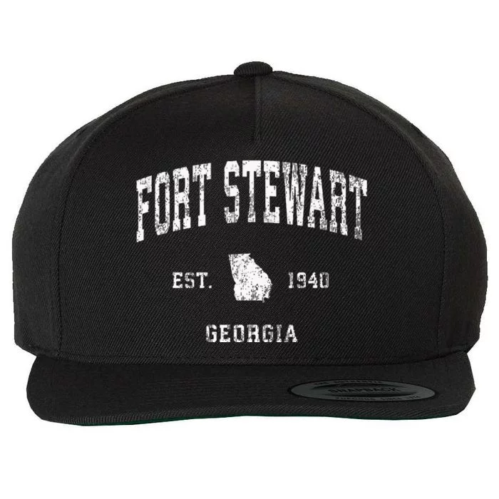 Fort Stewart Georgia Ga Vintage Athletic Sports Wool Snapback Cap