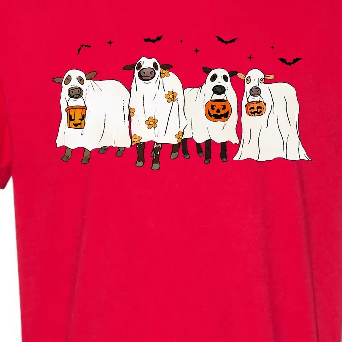 Funny S.H.E.E.P Ghost Cows Halloween Cute Garment-Dyed Heavyweight T-Shirt