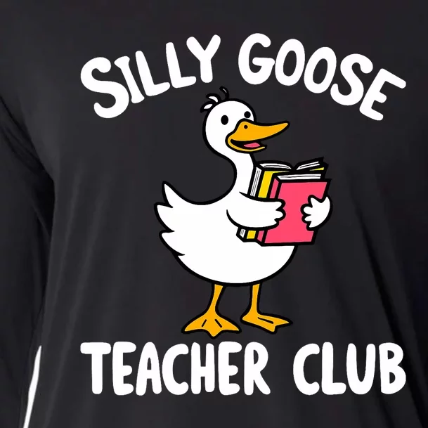 Funny Silly Goose Teacher Club Animal Lover Groovy Cooling Performance Long Sleeve Crew