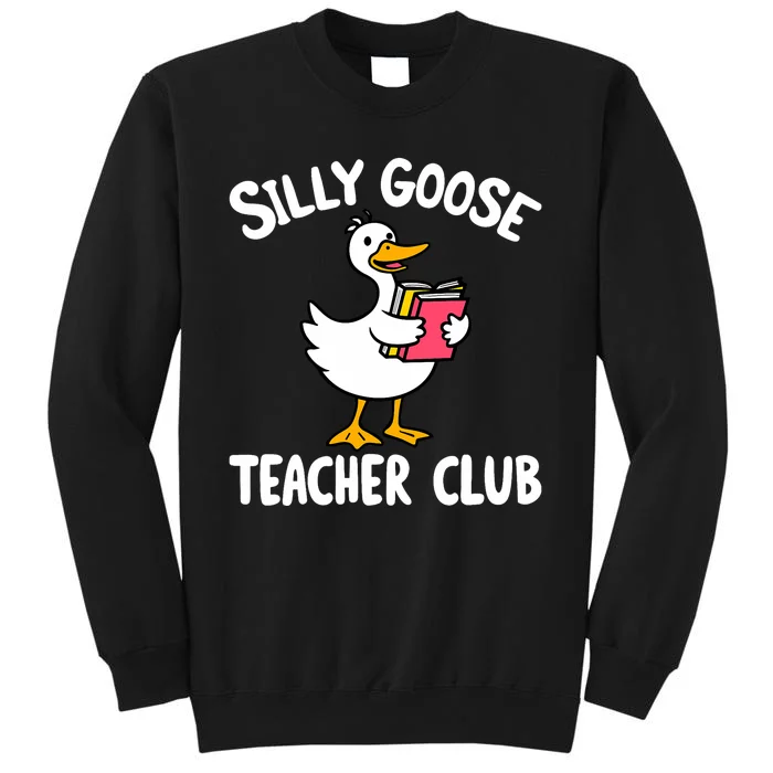 Funny Silly Goose Teacher Club Animal Lover Groovy Tall Sweatshirt