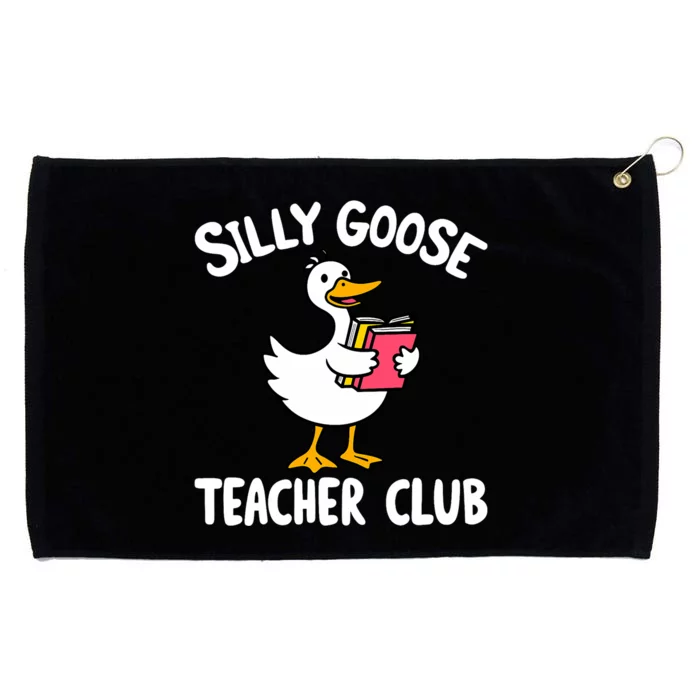 Funny Silly Goose Teacher Club Animal Lover Groovy Grommeted Golf Towel