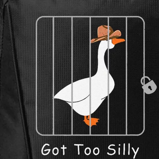 Funny Silly Goose Lover Mugshot Meme Got Too Silly Gift City Backpack