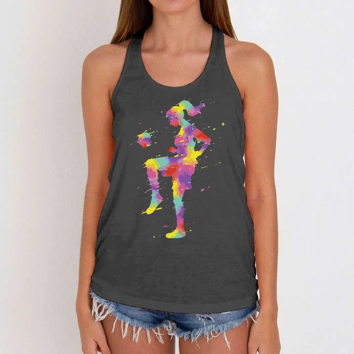 Funny Soccer Girl Gift Women's Knotted Racerback Tank