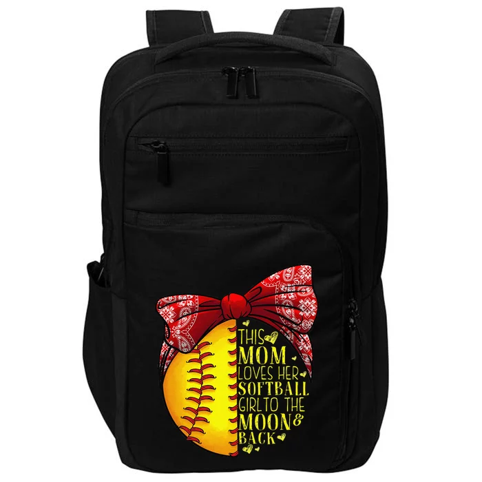 Funny Softball Gift Mom Women Pitcher Catchers Lovers Impact Tech Backpack