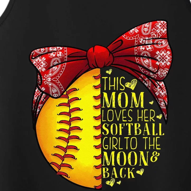 Funny Softball Gift Mom Women Pitcher Catchers Lovers Performance Tank