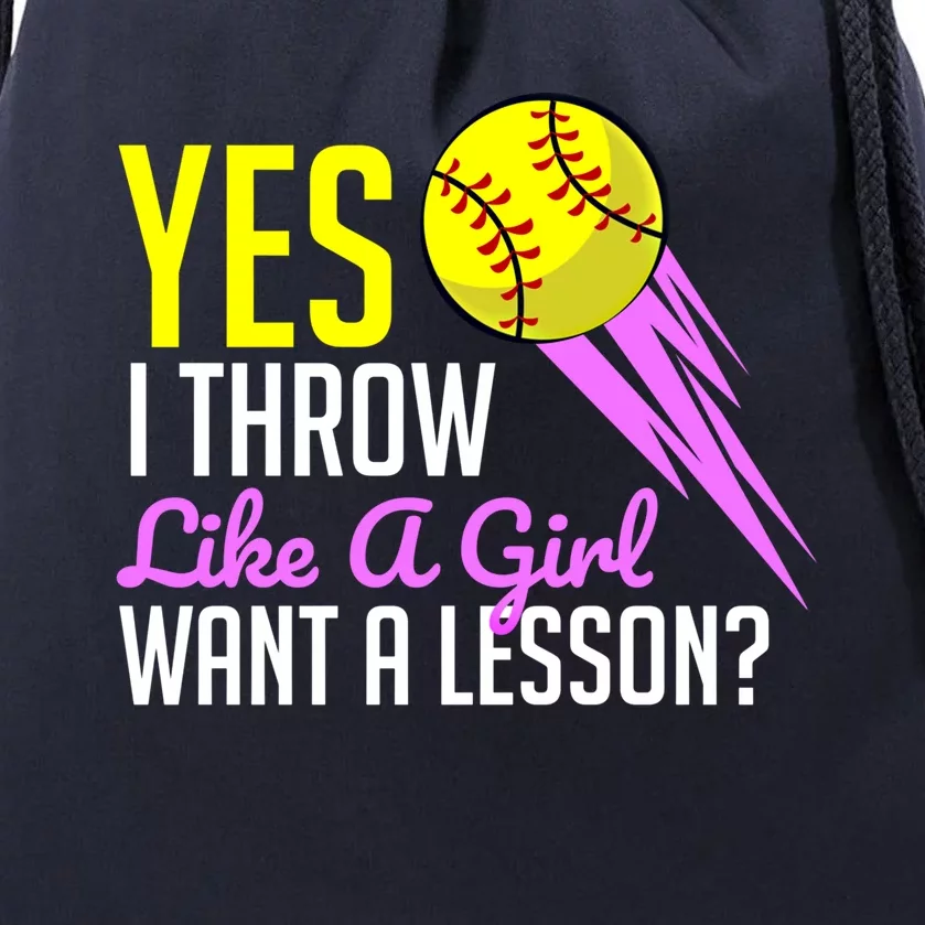 Funny Softball Game Player Sports Lover Gift Funny Gift Drawstring Bag