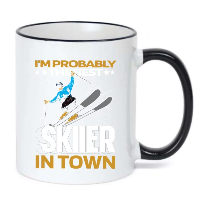 Funny Skier Gift Ski Winter Sports Skiing Gift Black Color Changing Mug