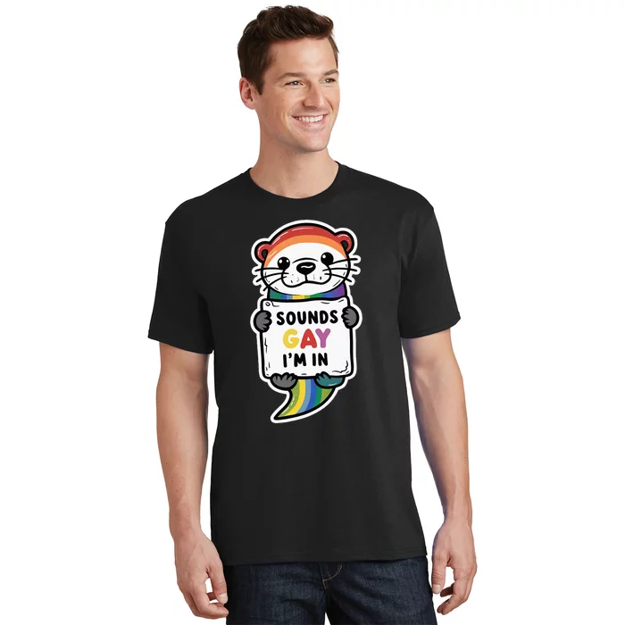 Funny Sounds Gay IM In With Rainbow Flag T-Shirt