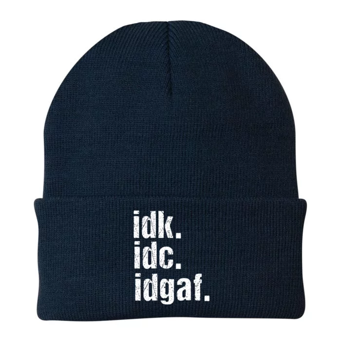 Funny Saying Gift Idk Idc Idgaf Quote Gift Cool Gift Knit Cap Winter Beanie