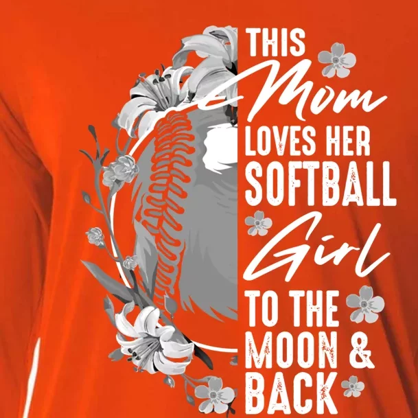 Funny Softball Gift Mom Pitcher Catcher Lovers Gift Cooling Performance Long Sleeve Crew