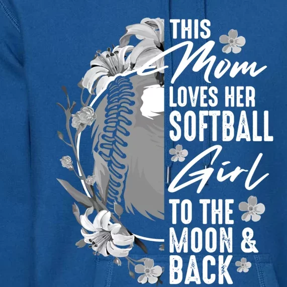 Funny Softball Gift Mom Pitcher Catcher Lovers Gift Premium Hoodie