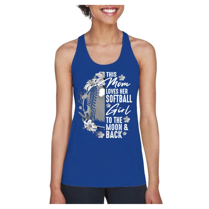 Funny Softball Gift Mom Pitcher Catcher Lovers Gift Women's Racerback Tank