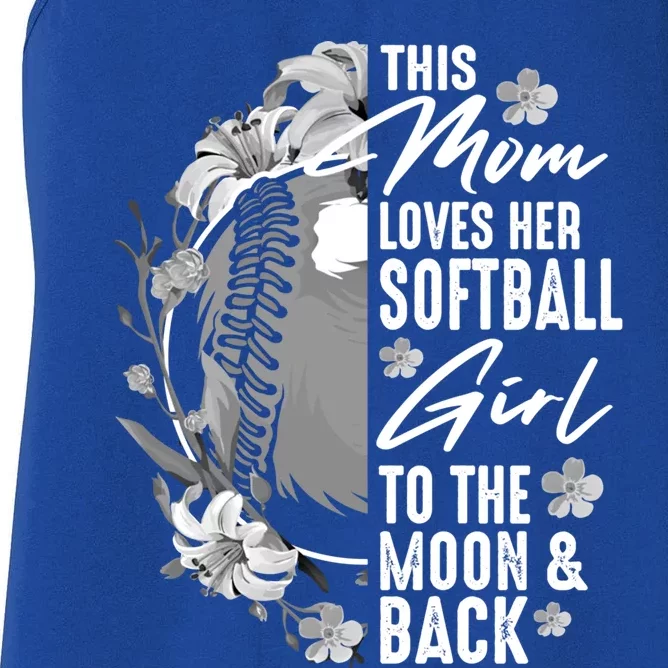 Funny Softball Gift Mom Pitcher Catcher Lovers Gift Women's Racerback Tank