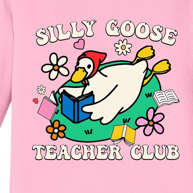 Funny Silly Goose Teacher Club Animal Lover Baby Long Sleeve Bodysuit