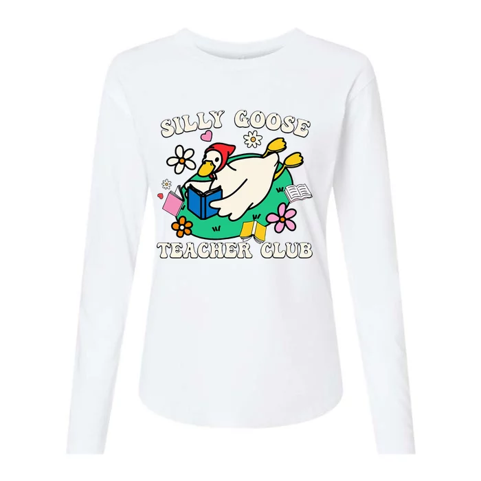 Funny Silly Goose Teacher Club Animal Lover Womens Cotton Relaxed Long Sleeve T-Shirt