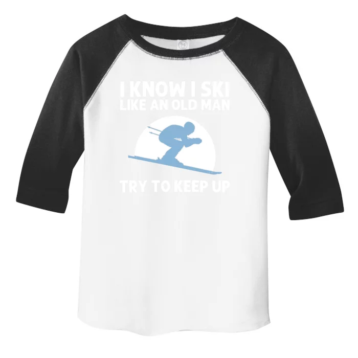 Funny Skiing Gift For Grandpa Skier Ski Winter Fun Sport Great Gift Toddler Fine Jersey T-Shirt