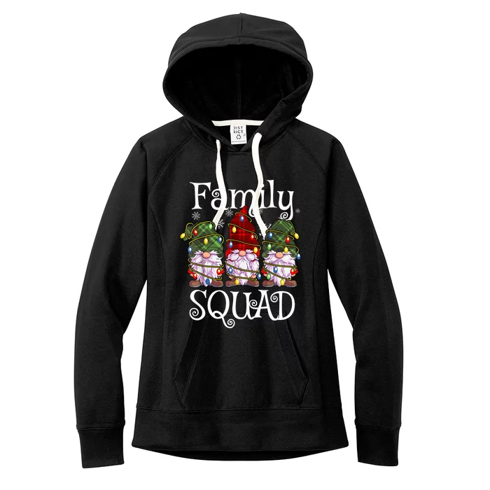 Family Squad Gnomies Christmas Gnome Family Matching Pjs Cool Gift Women's Fleece Hoodie