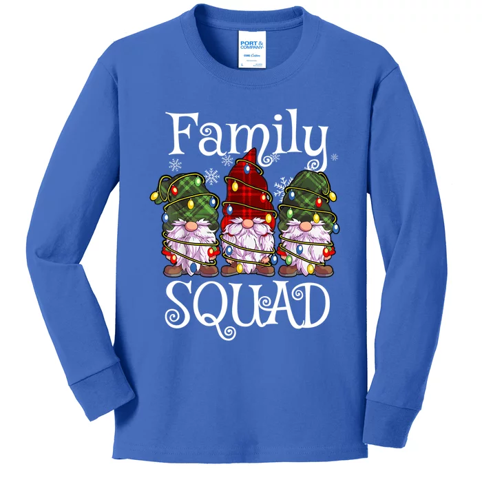 Family Squad Gnomies Christmas Gnome Family Matching Pjs Cool Gift Kids Long Sleeve Shirt