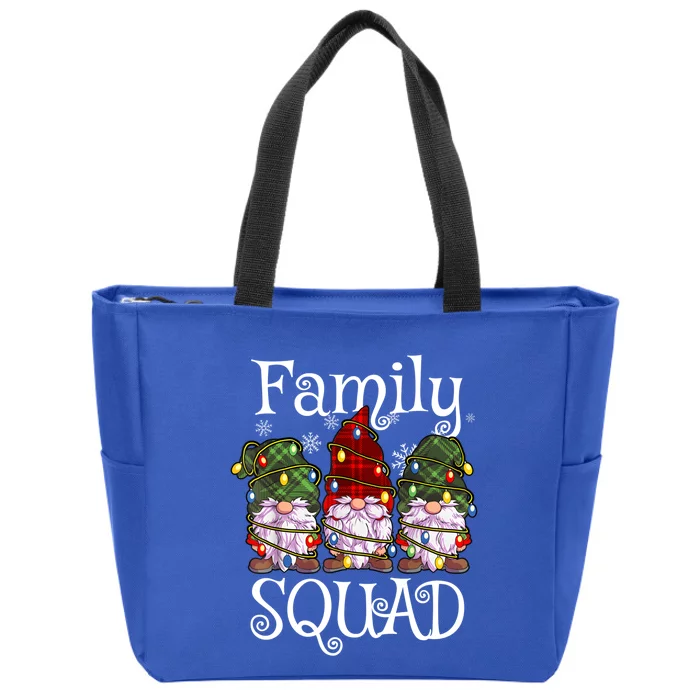 Family Squad Gnomies Christmas Gnome Family Matching Pjs Cool Gift Zip Tote Bag