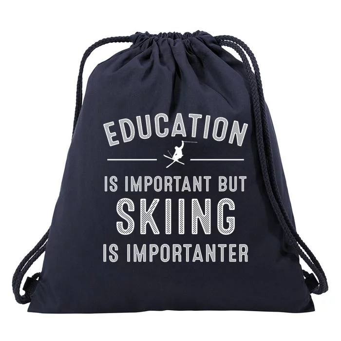 Funny Skiing Gift And Cool Ski Sports Lover Gift Drawstring Bag