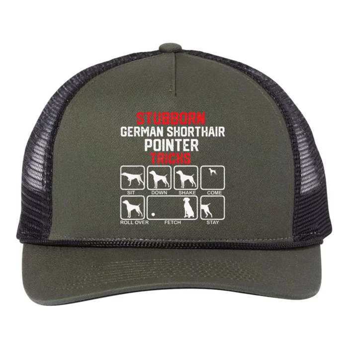 funny Stubborn German Shorthaired Pointer Tricks Retro Rope Trucker Hat Cap