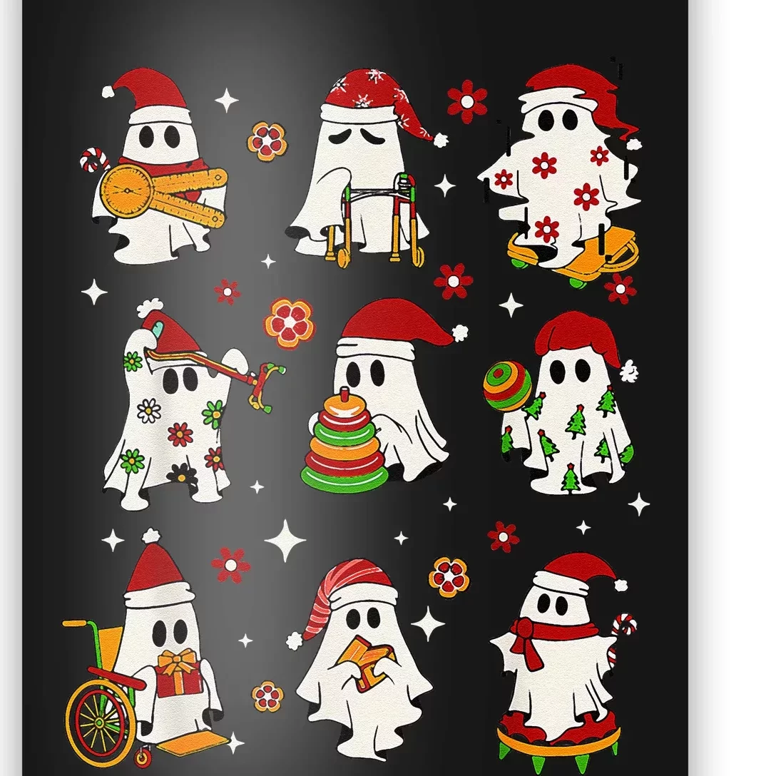 Funny Slp Ghost Christmas Speech Therapy Sped Teacher Poster