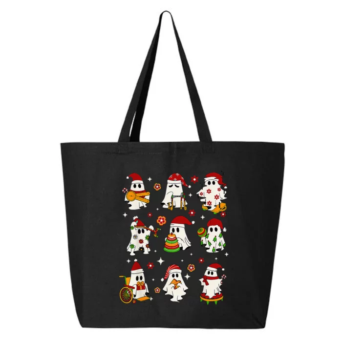 Funny Slp Ghost Christmas Speech Therapy Sped Teacher 25L Jumbo Tote