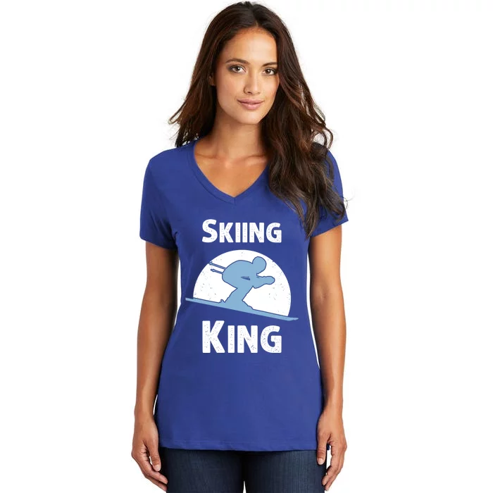 Funny Skiing Gift Grandpa Skier Ski Winter Fun Sport Gift Women's V-Neck T-Shirt