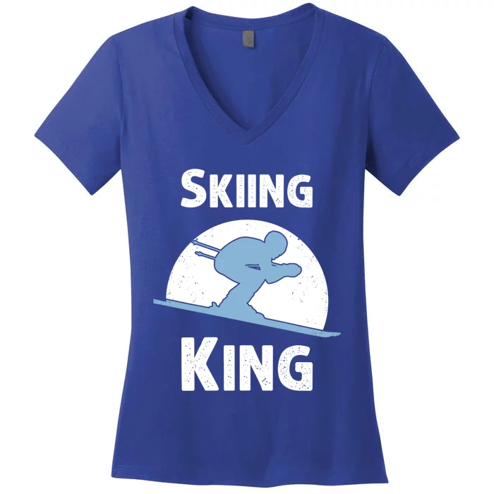 Funny Skiing Gift Grandpa Skier Ski Winter Fun Sport Gift Women's V-Neck T-Shirt