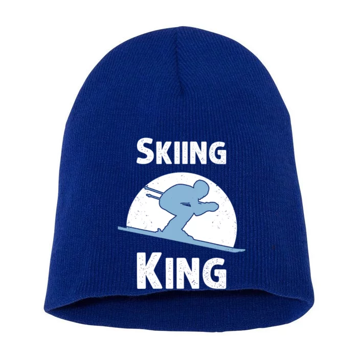 Funny Skiing Gift Grandpa Skier Ski Winter Fun Sport Gift Short Acrylic Beanie