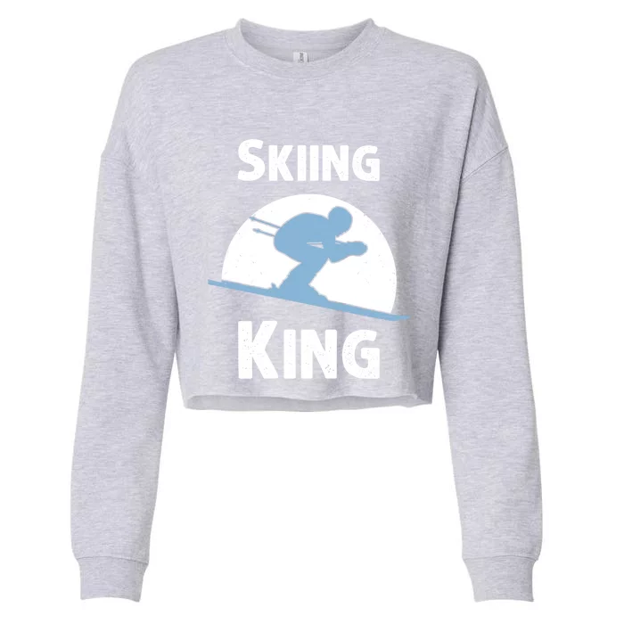 Funny Skiing Gift Grandpa Skier Ski Winter Fun Sport Gift Cropped Pullover Crew