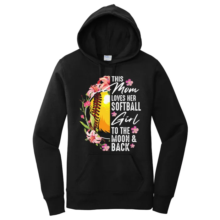 Funny Softball Gift Mom Pitcher Catcher Lovers Women's Pullover Hoodie